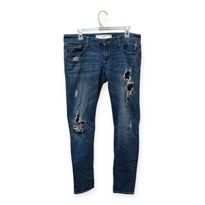 Abercrombie & Fitch Distressed Skinny Dark Wash Jeans‎ Women Size 8R